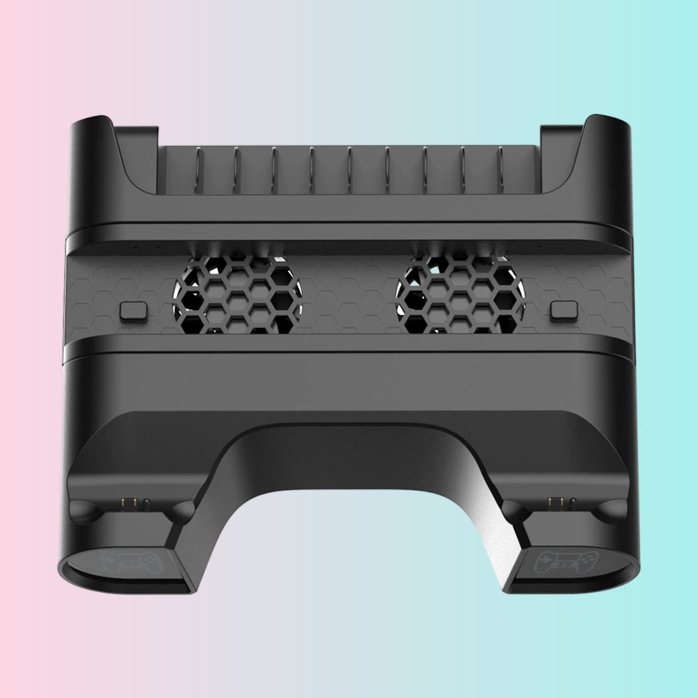 P4_Slim Multi-Function Gaming Console Cooling Fan Stand, Dual-Port Charger, and Cooling Fan Accessories