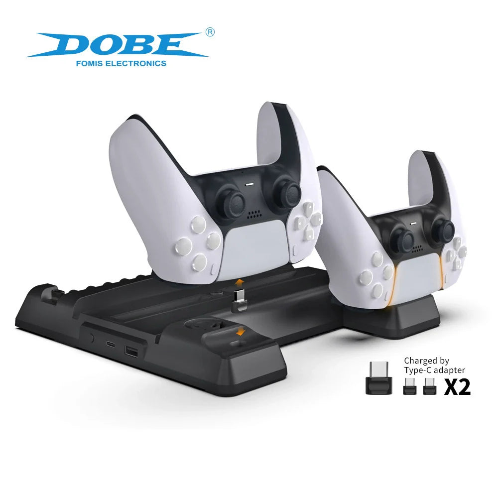 PS5 Console Fan Stand_PS5 Controller Charging Stand with Disc Holder and Fan_TP5-0593
