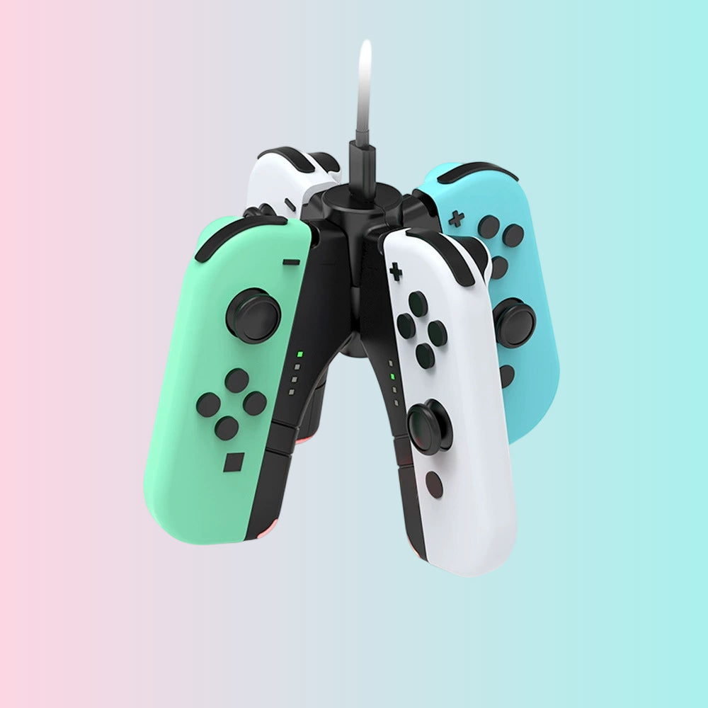 Switch OLED Left and Right Controller 4-in-1 Charging Dock, NSj-con Mini Controller 4-Port Charger TNS-1180