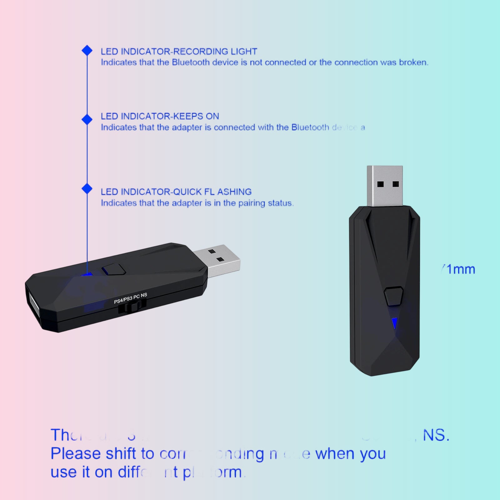 P4_switch_PC and PS3 (Wired + Bluetooth) Controller Switch P4135