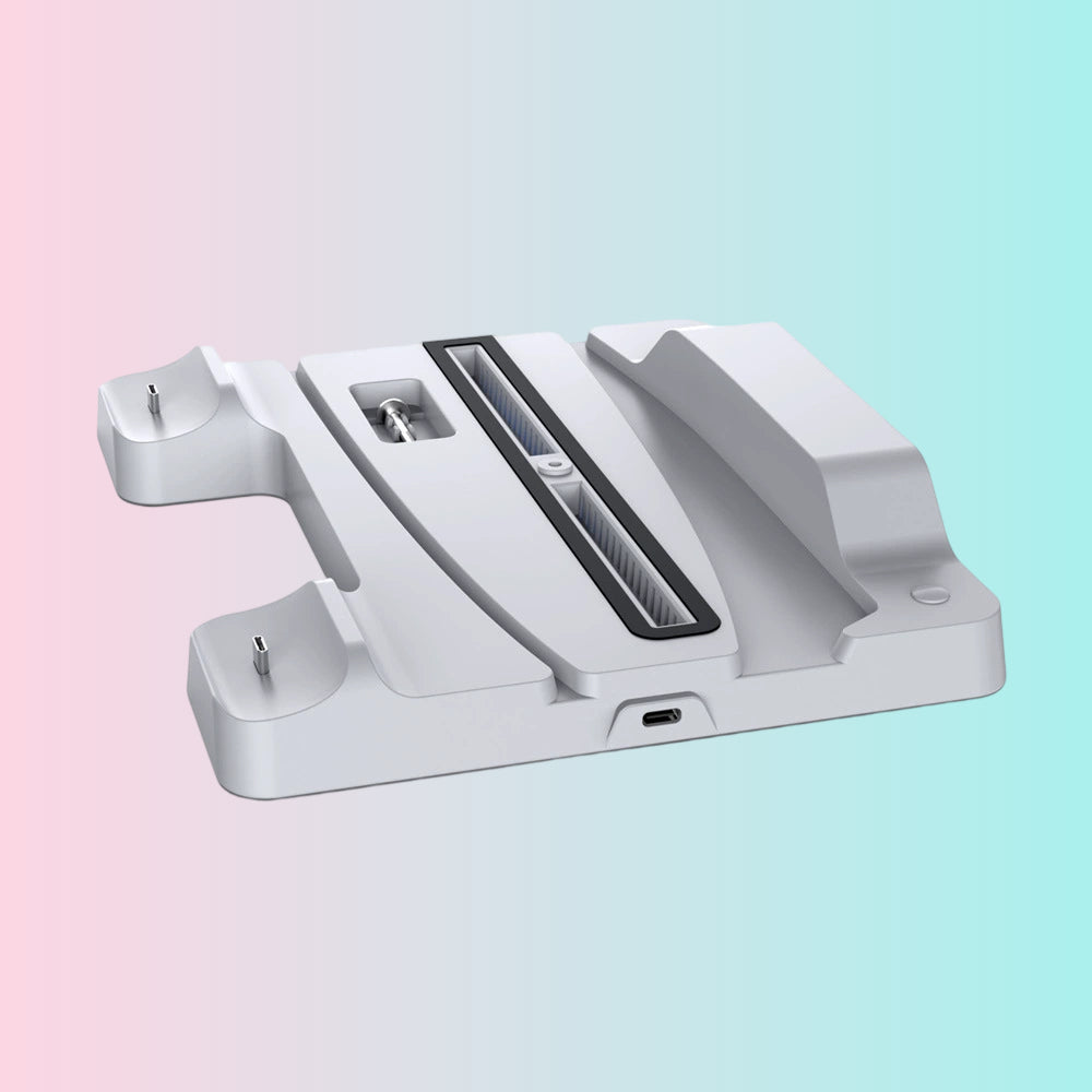 PS5 Console with LED-Lit Fan Stand + PS5 Cooling Stand + PS5 Dual Controller Charging Stand TP5-1507