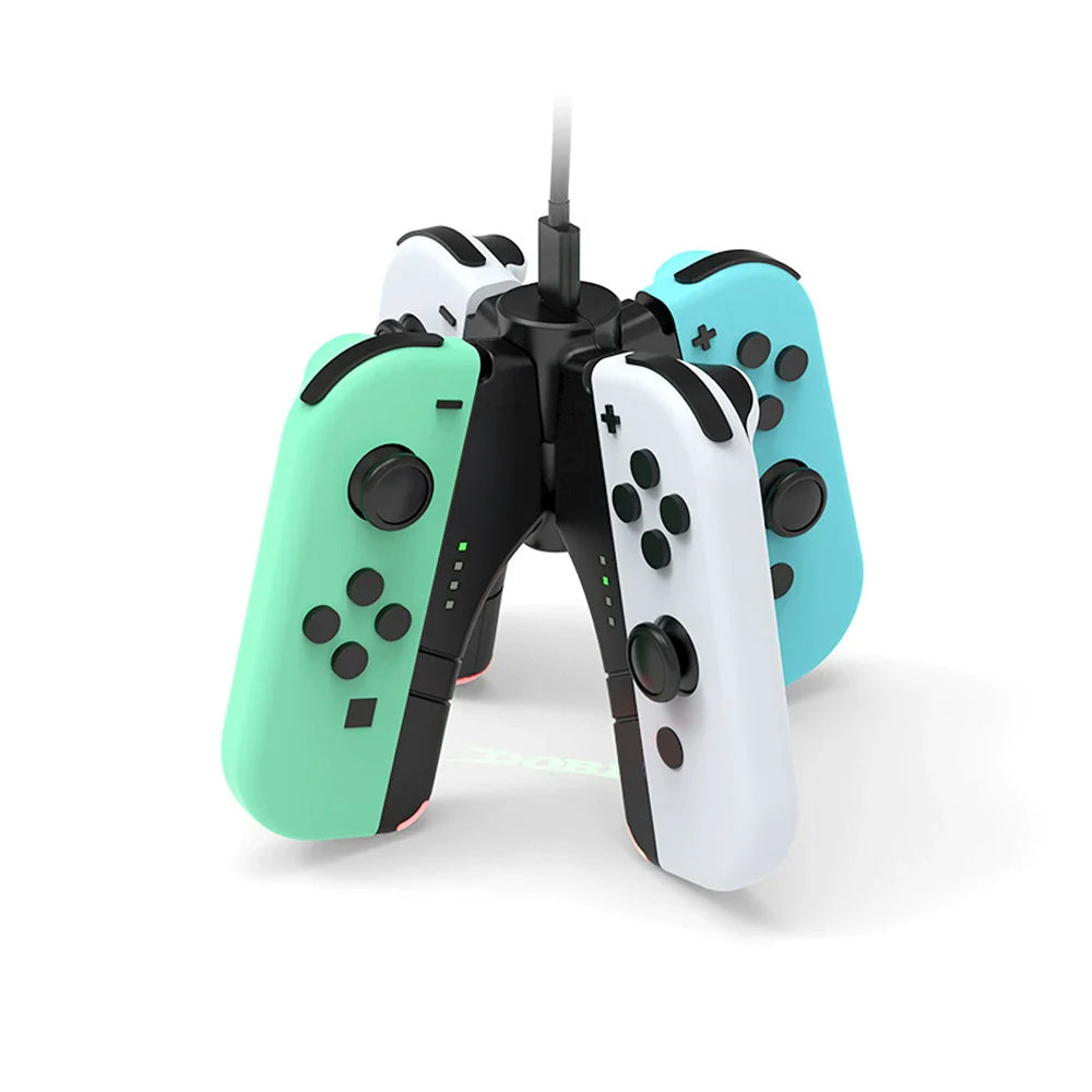 Switch OLED Left and Right Controller 4-in-1 Charging Dock, NSj-con Mini Controller 4-Port Charger TNS-1180