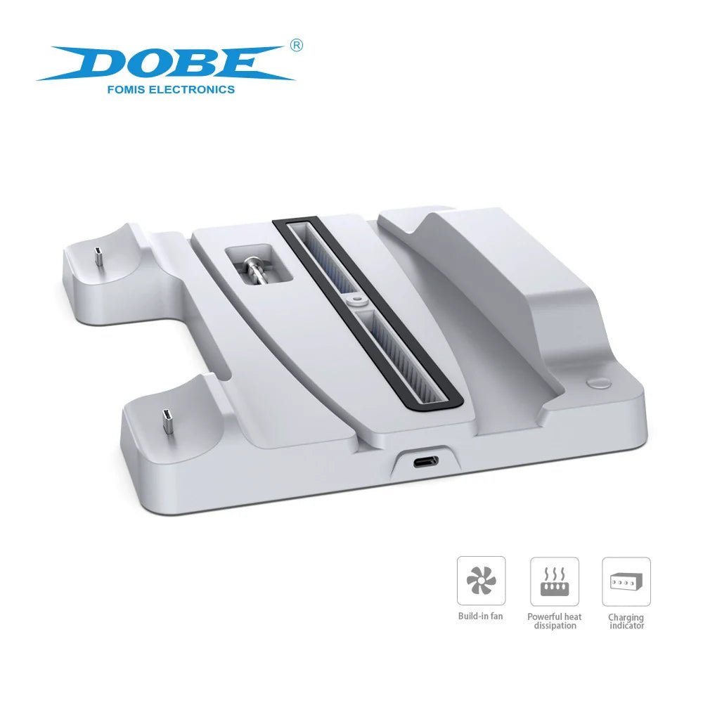 PS5 Console with LED-Lit Fan Stand + PS5 Cooling Stand + PS5 Dual Controller Charging Stand TP5-1507