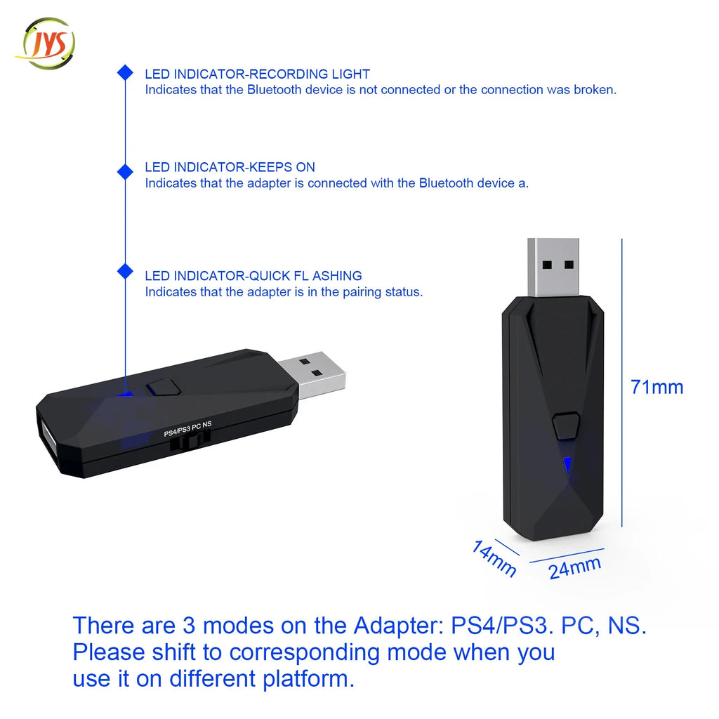 P4_switch_PC and PS3 (Wired + Bluetooth) Controller Switch P4135