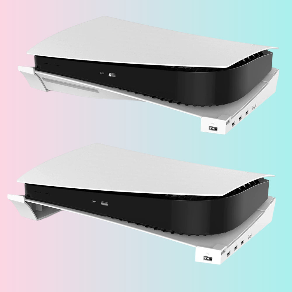 PS5 Disc Edition Horizontal Storage Stand; PS5 Digital Edition Portable Stand with 4 USB Ports-PG-P5032