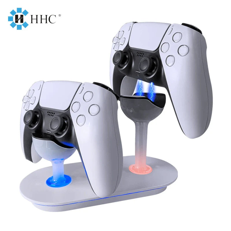 PS5 Wireless Controller Dual Charging Stand_Contact Charging Base_PS5 Bluetooth Controller Cup-Shaped Charger with Indicator Light 	 HHC-P5010