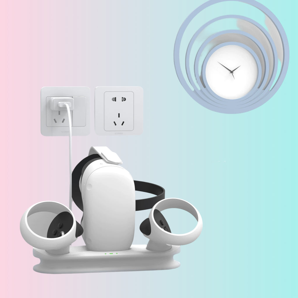 Oculus Quest 2 VR Headset Controller Magnetic Charging Dock with Battery Kit_JYS-OC006
