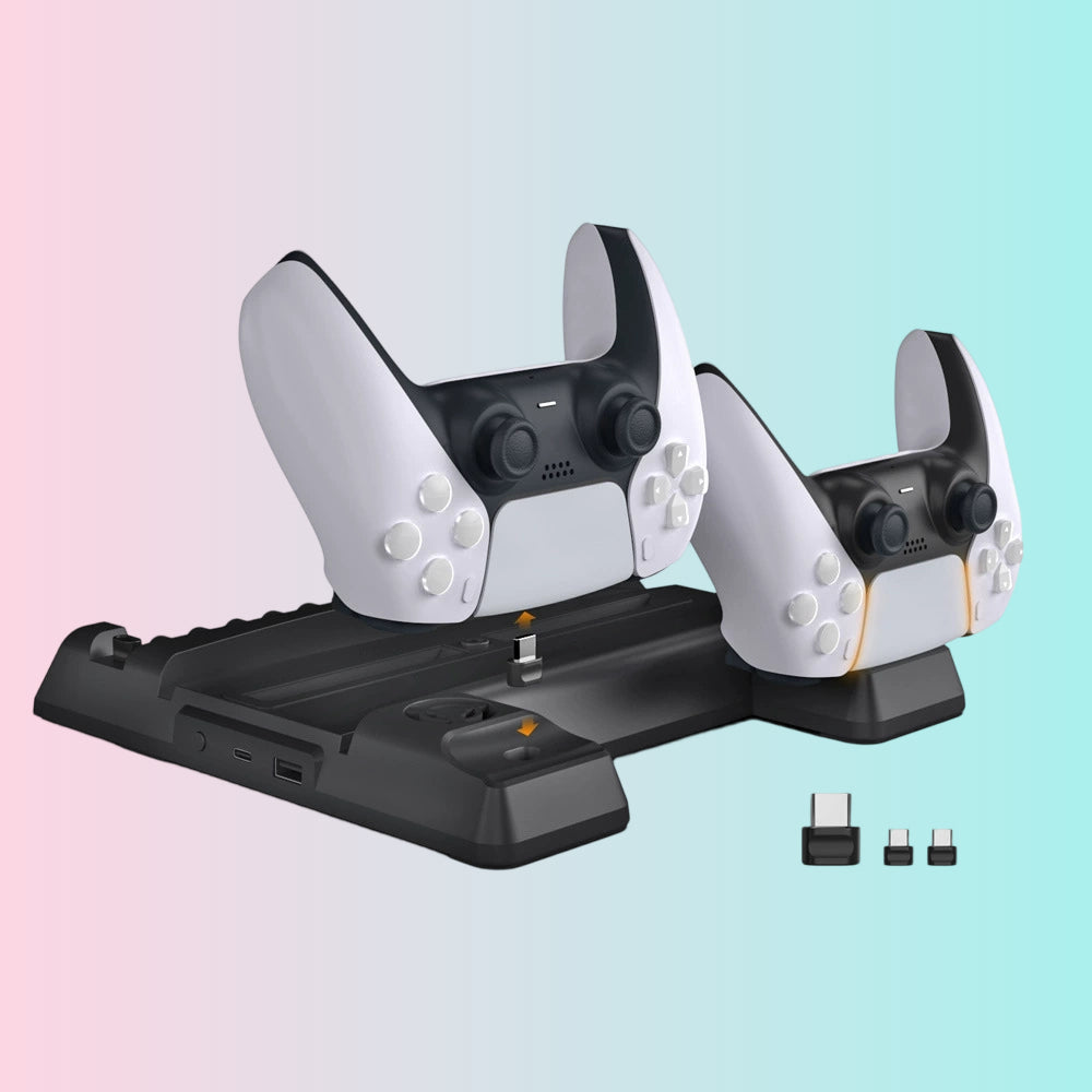 PS5 Console Fan Stand_PS5 Controller Charging Stand with Disc Holder and Fan_TP5-0593