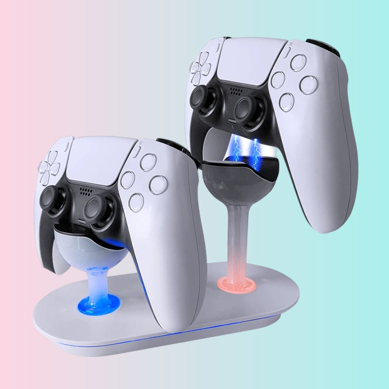 PS5 Wireless Controller Dual Charging Stand_Contact Charging Base_PS5 Bluetooth Controller Cup-Shaped Charger with Indicator Light 	 HHC-P5010