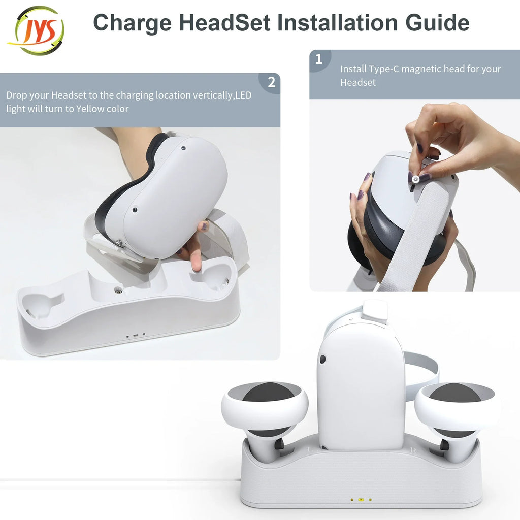 Oculus Quest 2 VR Headset Controller Magnetic Charging Dock with Battery Kit_VR Charging Dock Accessories