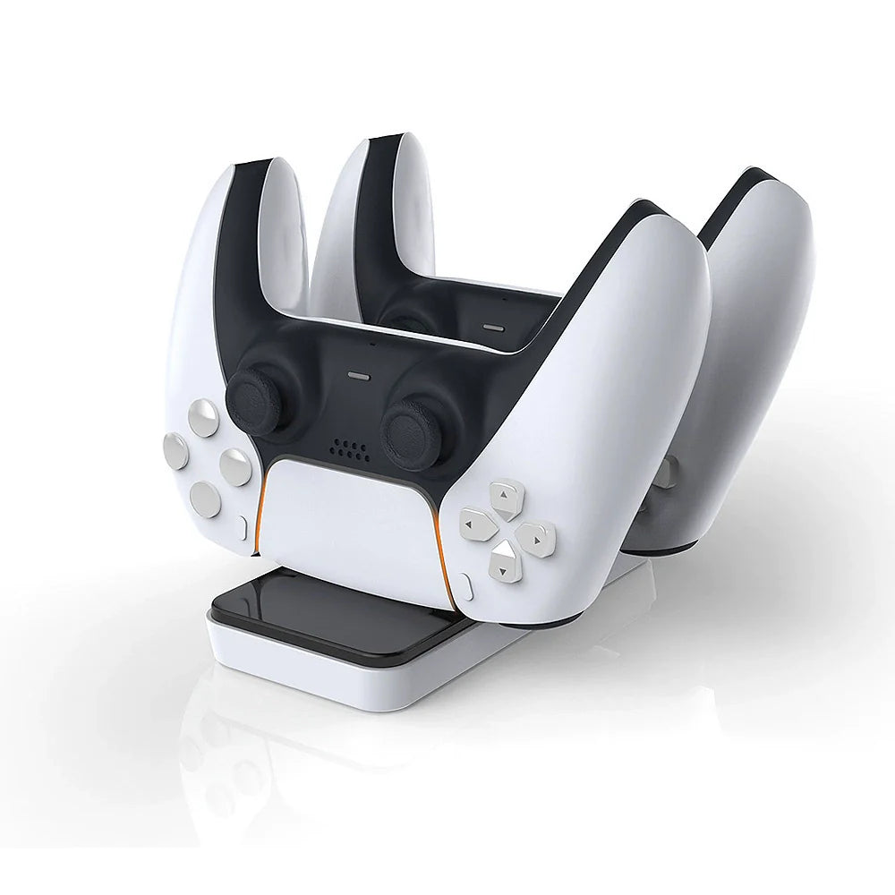 PS5 Wireless Controller Charging Dock: Dual-Slot Charger with Contact Adapter  TP5-0504