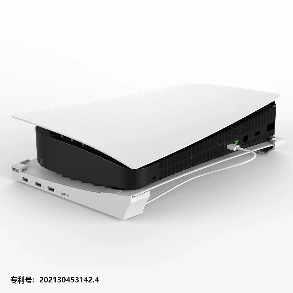 PS5 Disc Edition Horizontal Storage Stand; PS5 Digital Edition Portable Stand with 4 USB Ports-PG-P5032