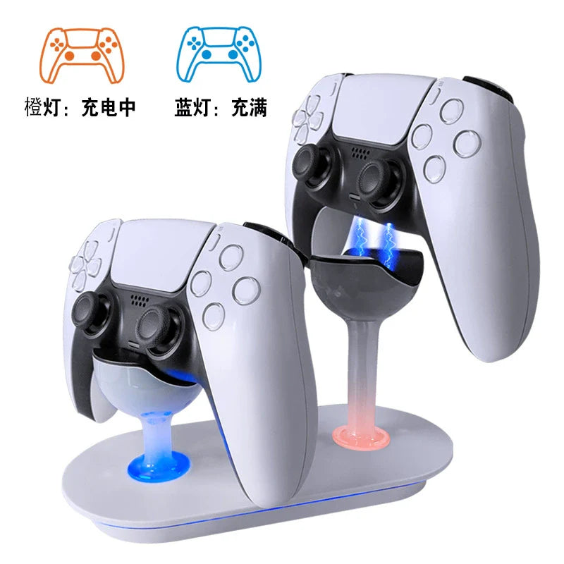 PS5 Wireless Controller Dual Charging Stand_Contact Charging Base_PS5 Bluetooth Controller Cup-Shaped Charger with Indicator Light 	 HHC-P5010
