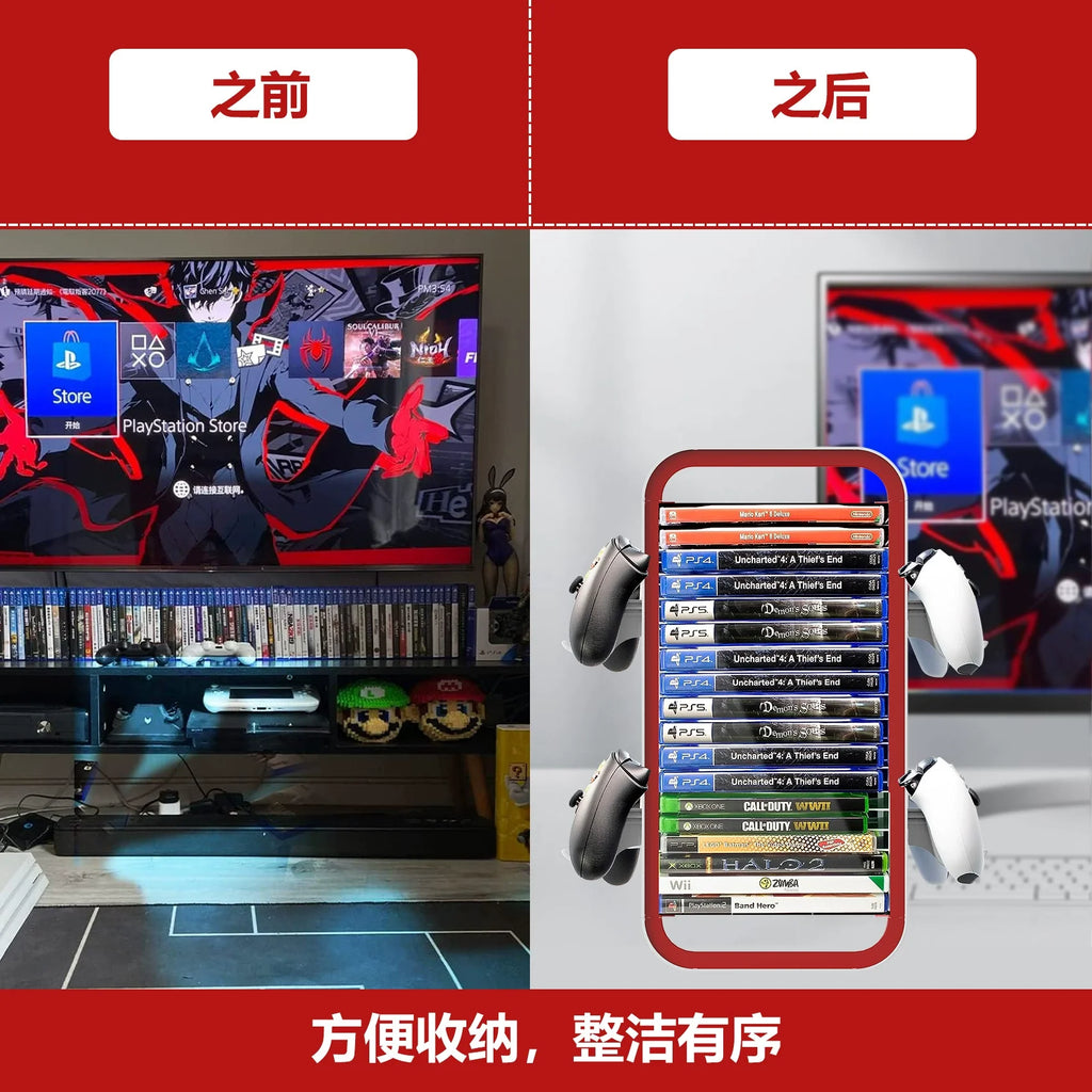 Xbox Multi-Functional PS5 Game Disc Holder / Compact Game Disc Storage Rack (Does Not Include Dual Charger) - KP06