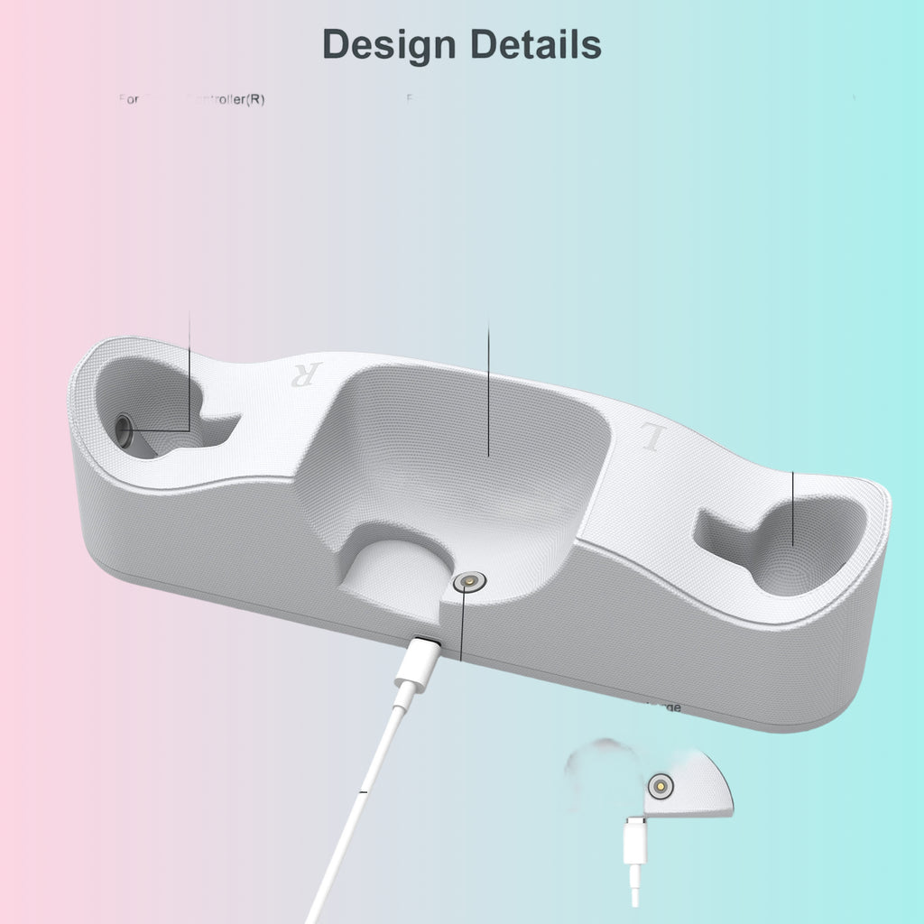 Oculus Quest 2 VR Headset Controller Magnetic Charging Dock with Battery Kit_VR Charging Dock Accessories