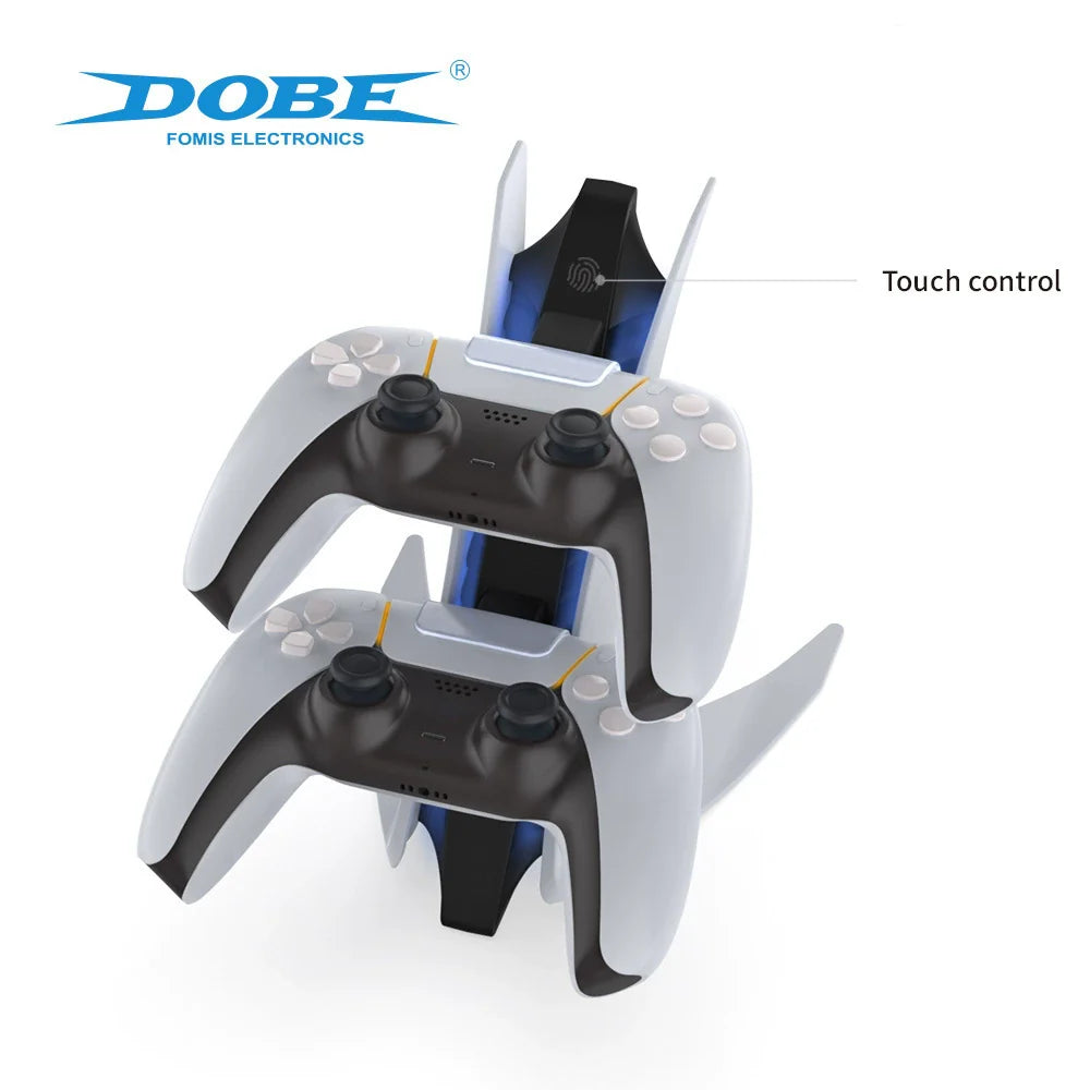 PS5 Dual-Charger for Controllers (Airplane-Style) – PS5 Wireless Controller Charging Dock with Blue Light TP5-0557