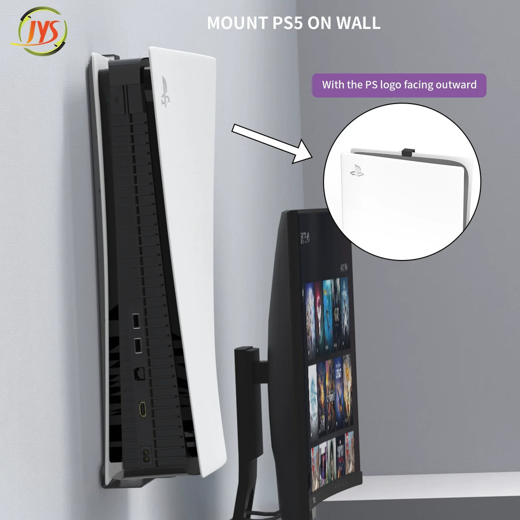 PS5 Console Wall Mount Hook Set_PS5_NS_P4_Xbox Series Controller Headphone Holder-JYS-P5149