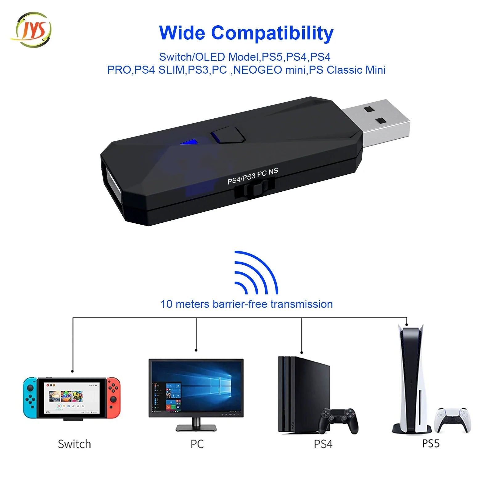P4_switch_PC and PS3 (Wired + Bluetooth) Controller Switch P4135