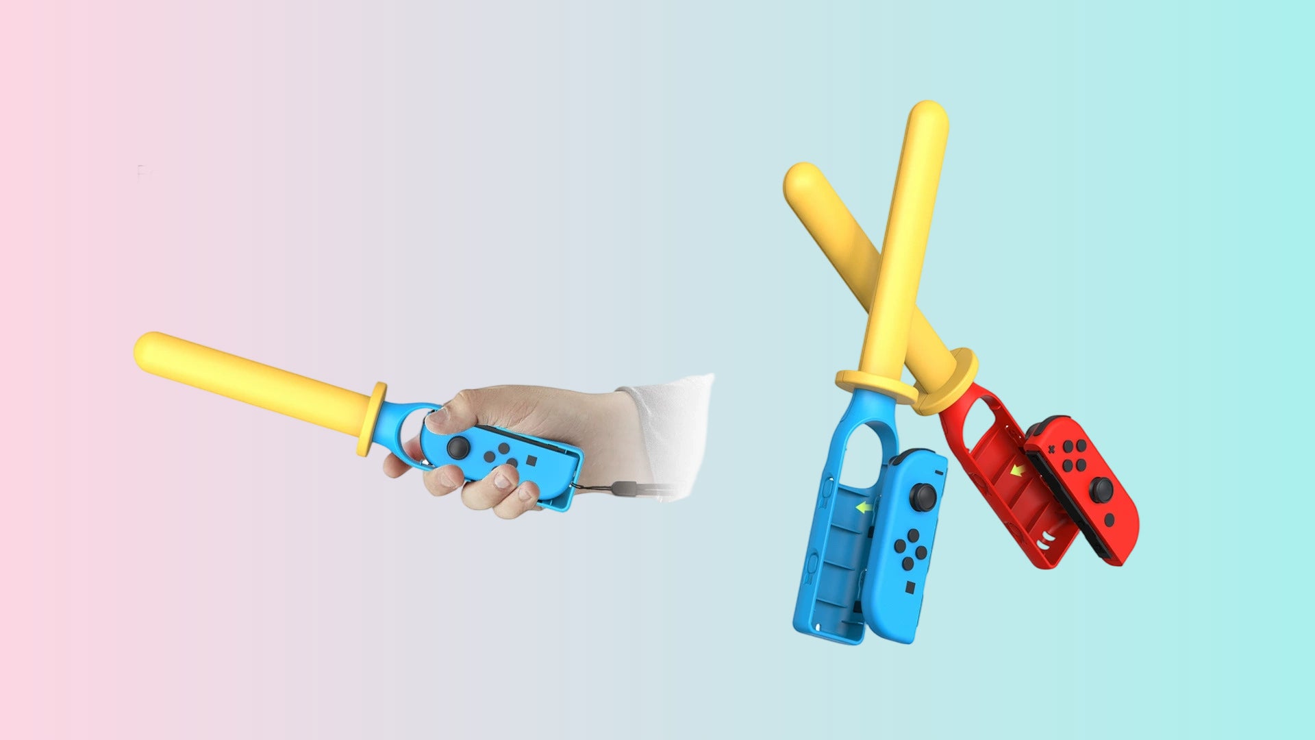Switch Mini Controller Fencing Grips: Switch OLED Left and Right Controller Light Saber Grips (2-Pack)2128