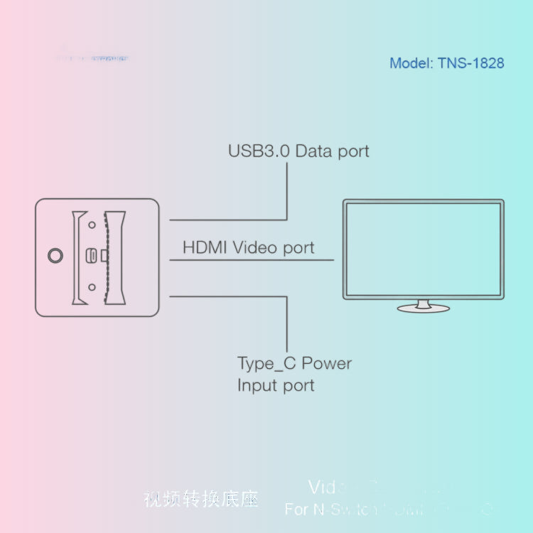 Switch_HDMI Video Adapter Dock, Portable TV Dock_Small-to-Large Screen Converter Adapter 1828