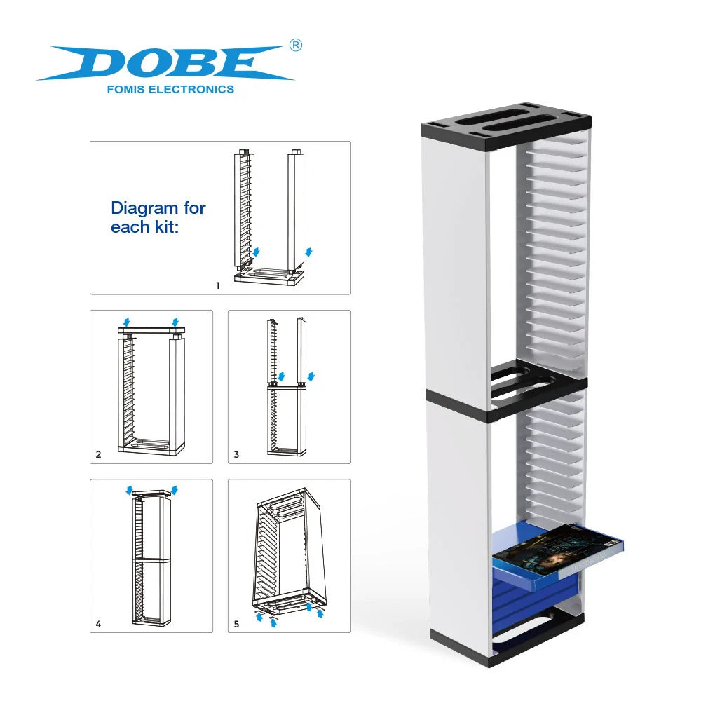 PS5 Game Disc Case and Disc Holder; Dual-Layer Storage Box and Stand for Xbox One and Switch Consoles 0519