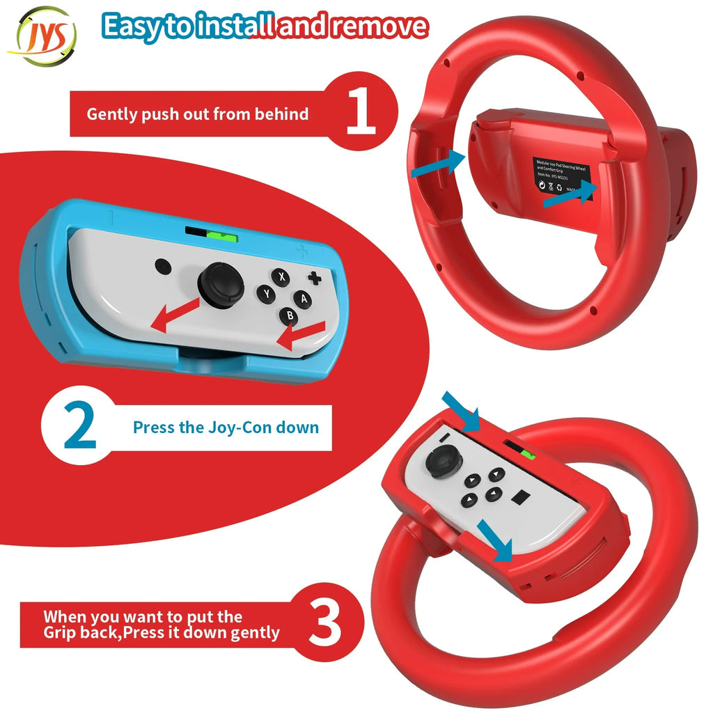 Switch_Switch_OLED Mario Kart Steering Wheel + 2-in-1 Joy-Con Grip Set