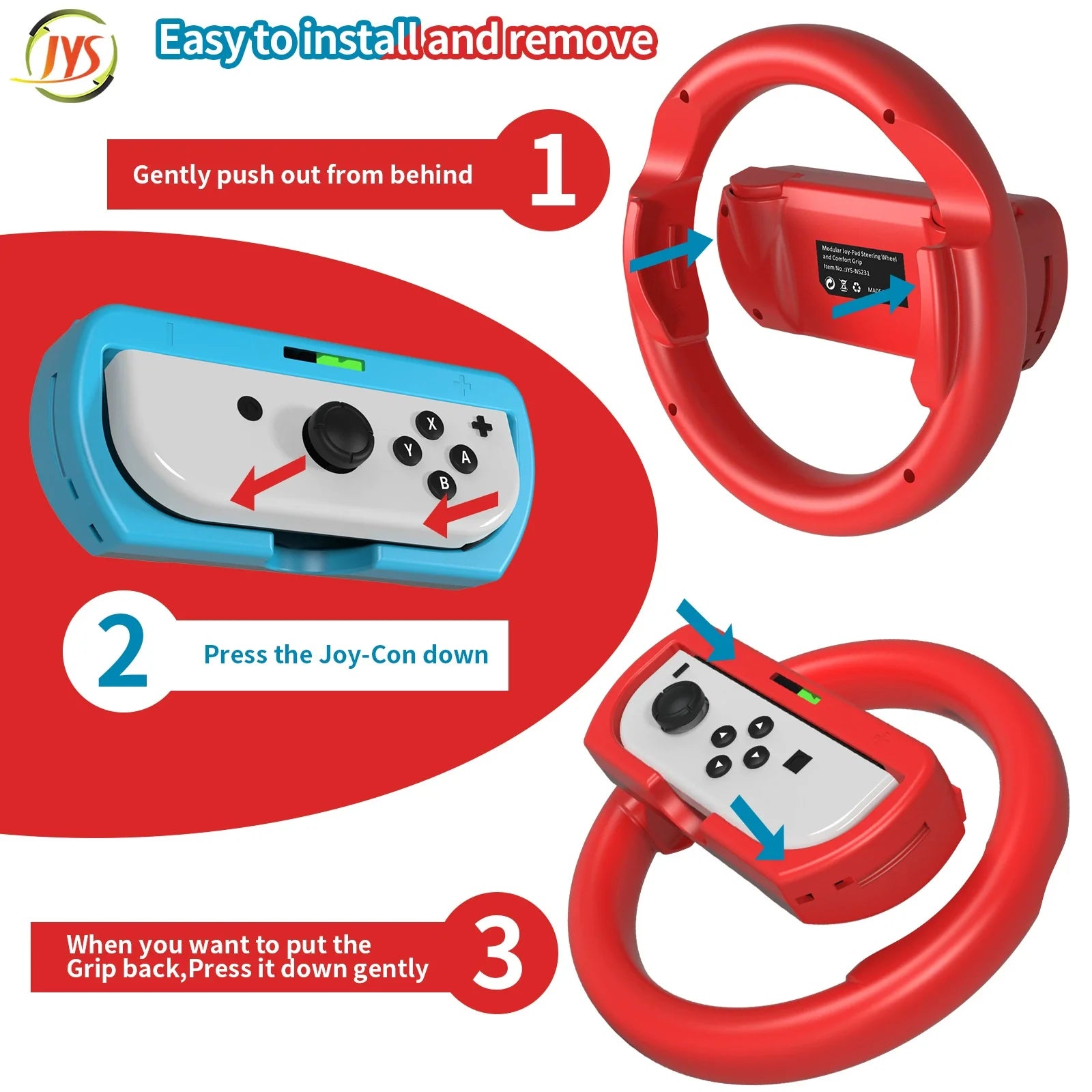 Switch_Switch_OLED Mario Kart Steering Wheel + 2-in-1 Joy-Con Grip Set