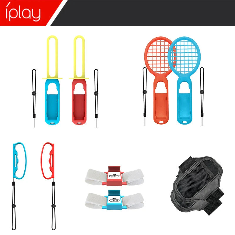 Switch Sports Motion Control Bundle: 10-in-1 Controller, Wrist Straps, Lightsaber, and Tennis Racket – HBS-477
