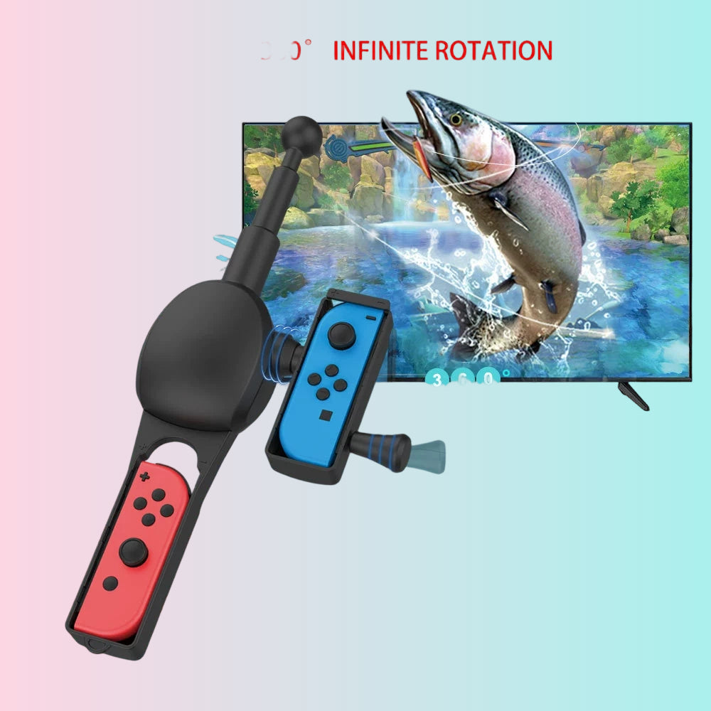 SWITCH Game Controller Fishing Rod for Nintendo Switch Joy-Con Left and Right Controllers (Motion-Sensing Fishing Rod) JYS-NS192