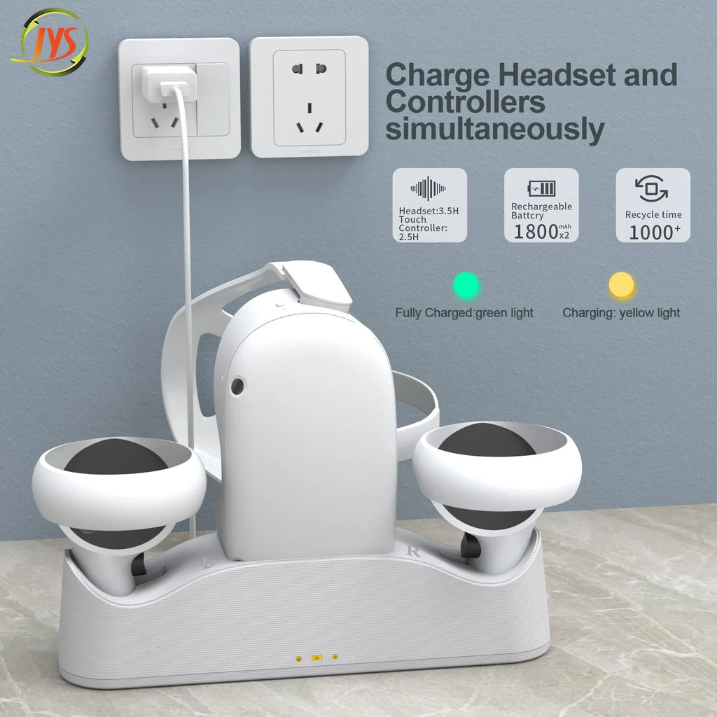 Oculus Quest 2 VR Headset Controller Magnetic Charging Dock with Battery Kit_VR Charging Dock Accessories