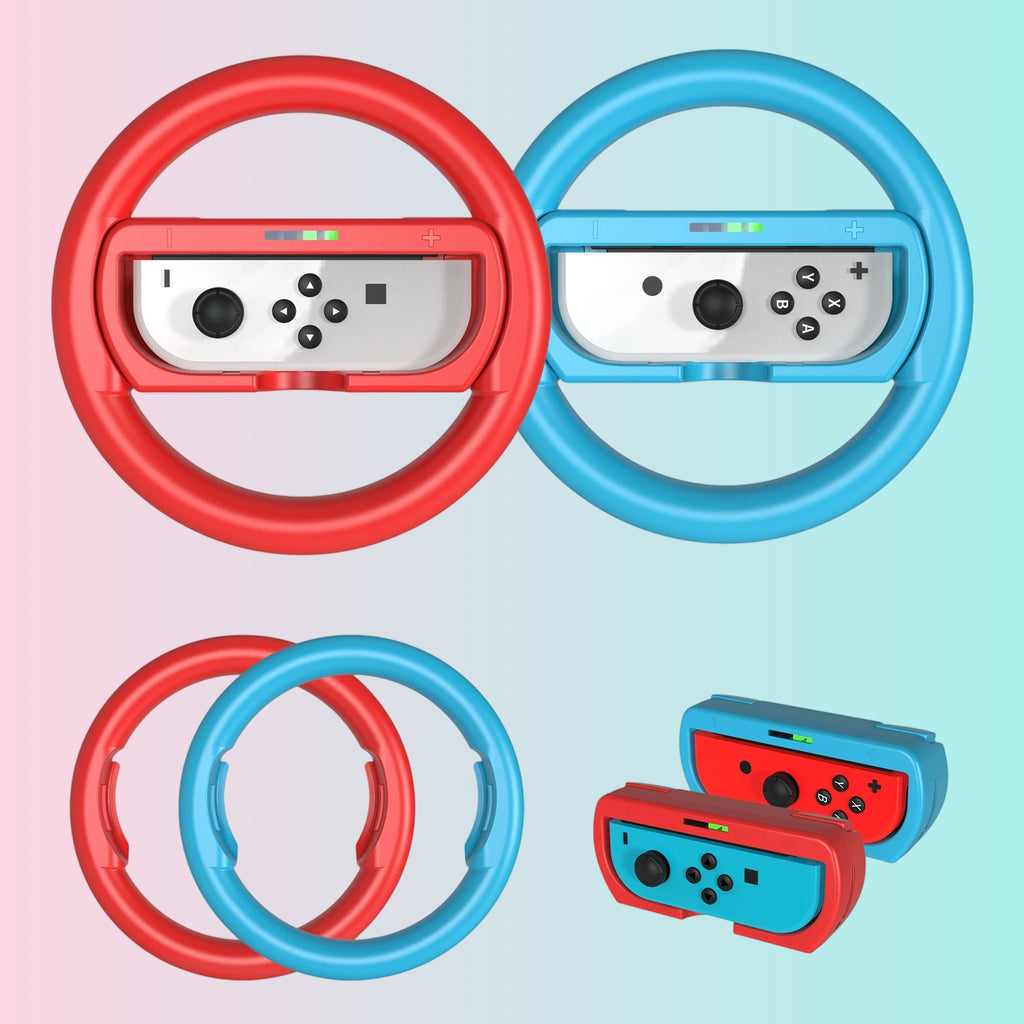 Switch_Switch_OLED Mario Kart Steering Wheel + 2-in-1 Joy-Con Grip Set