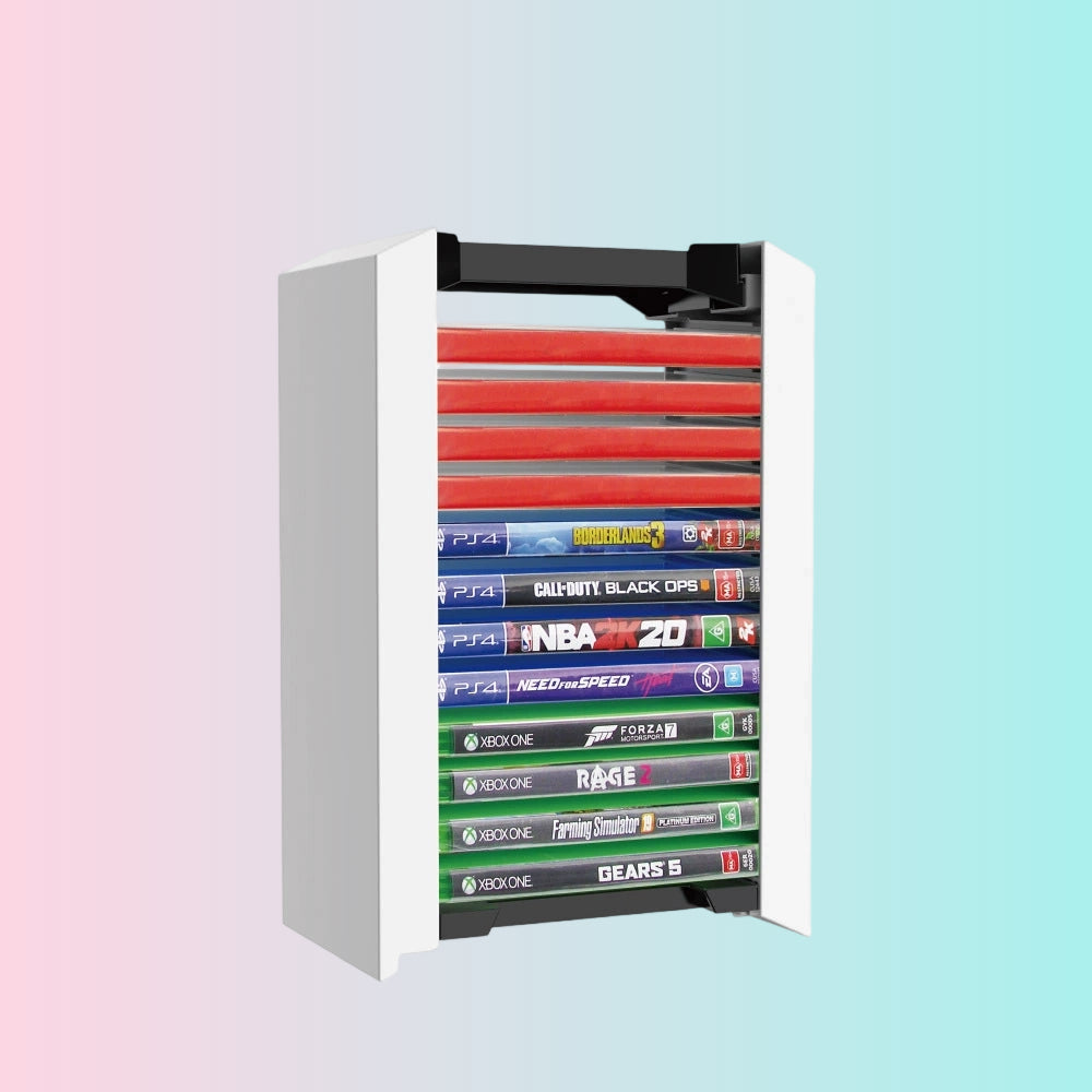 PS5 Disc Holder, Xbox One Storage Rack, Switch Game Disc Case, 12-in-1 Disc Holder TP5-0520