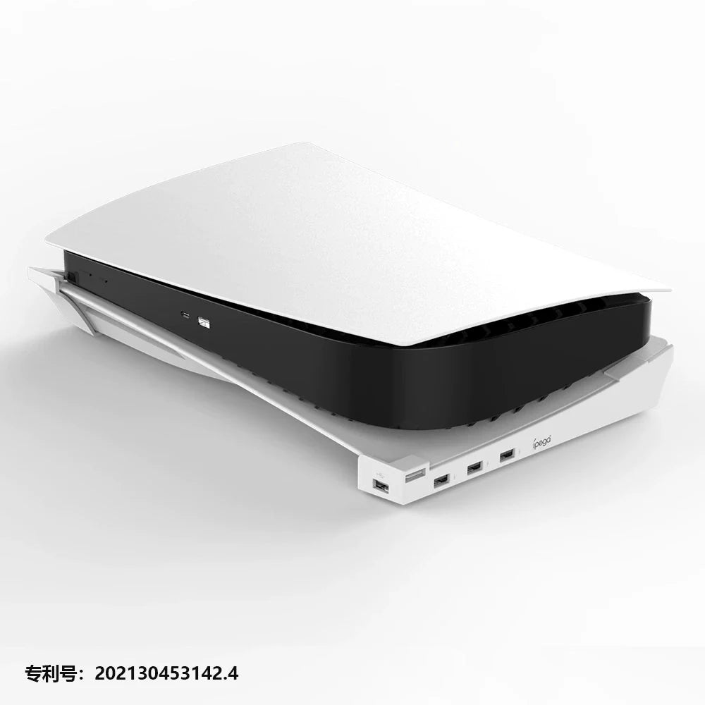 PS5 Disc Edition Horizontal Storage Stand; PS5 Digital Edition Portable Stand with 4 USB Ports-PG-P5032