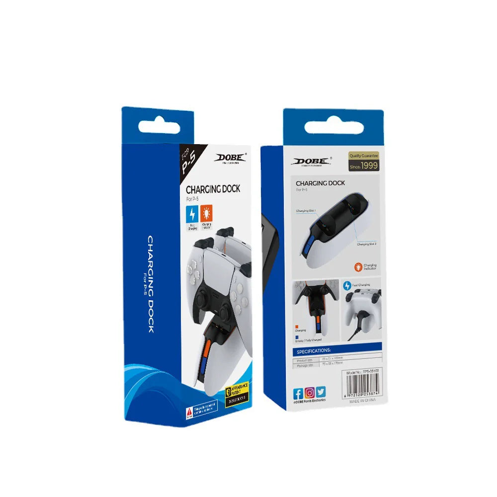 P5 Dual-Port Charging Dock for Game Controllers with LED Indicator Light (P5 Controller Charger)