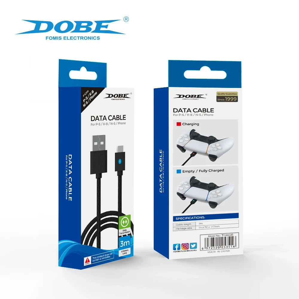PS5 Charging Cable, PS5 Wireless Controller USB Charging Cable, NSpro Controller Charging-TP5-0803B Cable with LED Indicator