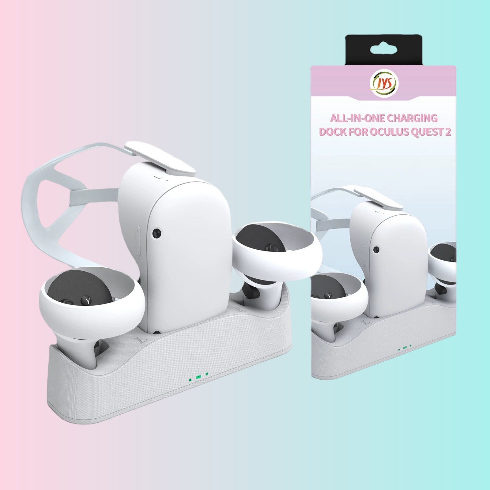 Oculus Quest 2 VR Headset Controller Magnetic Charging Dock with Battery Kit_VR Charging Dock Accessories