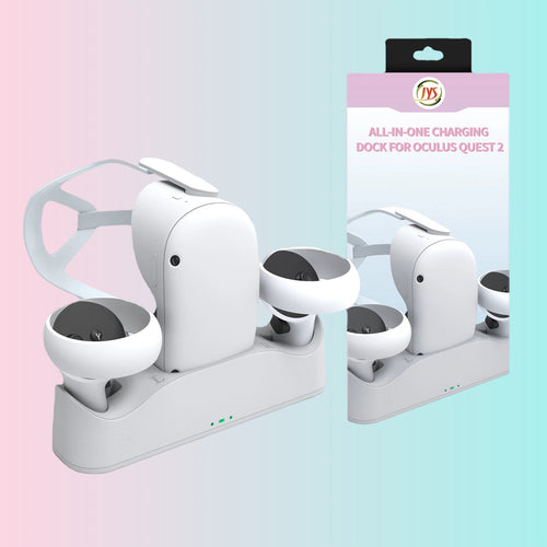Oculus Quest 2 VR Headset Controller Magnetic Charging Dock with Battery Kit_VR Charging Dock Accessories