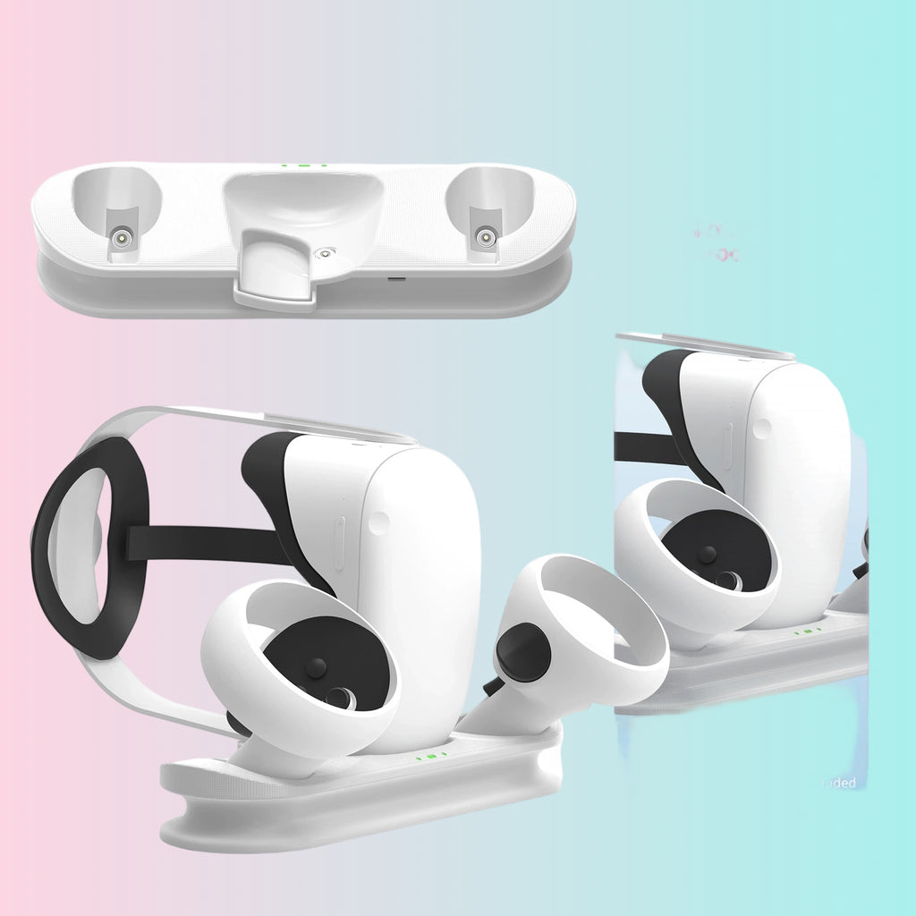 Oculus Quest 2 VR Headset Controller Magnetic Charging Dock with Battery Kit_JYS-OC006
