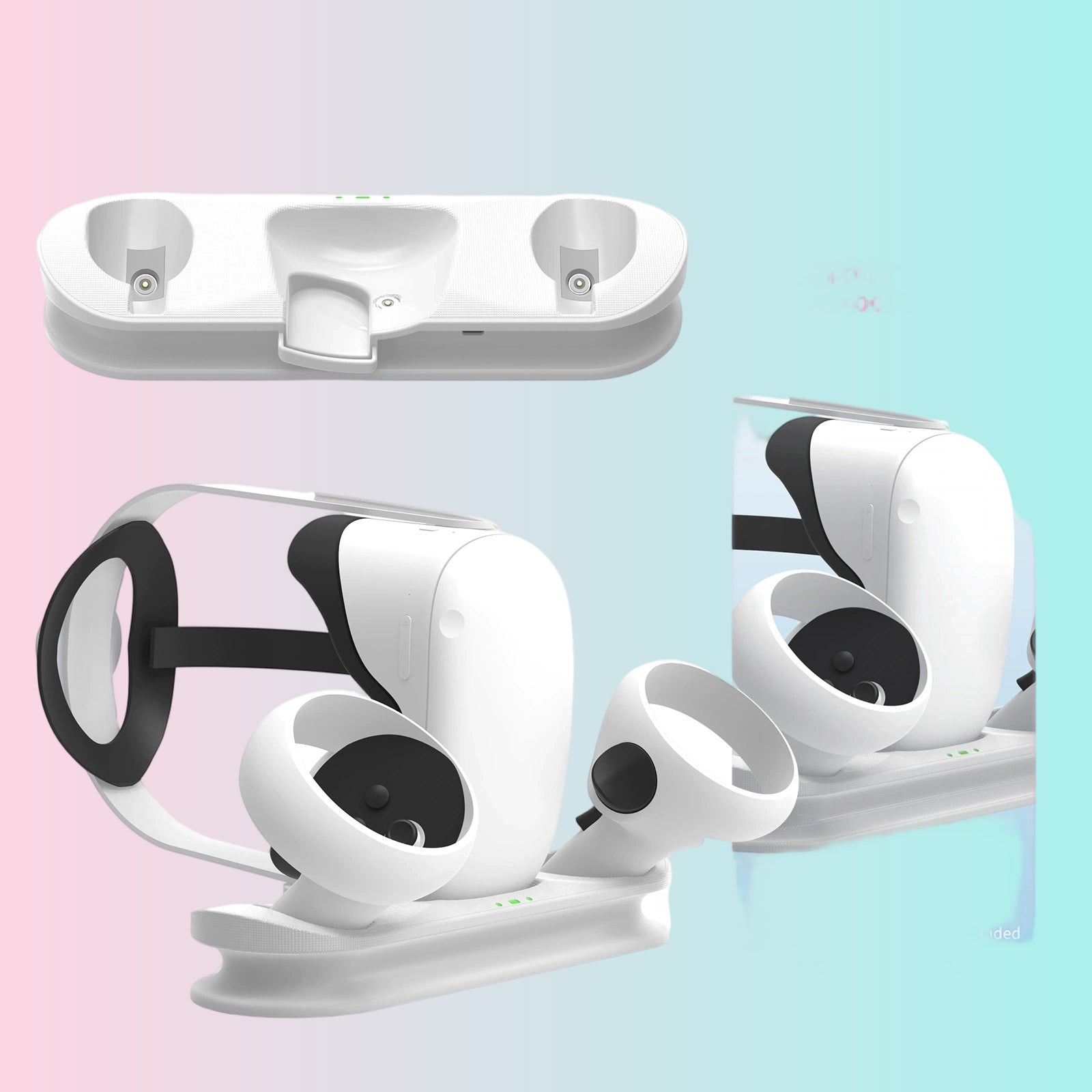 Oculus Quest 2 VR Headset Controller Magnetic Charging Dock with Battery Kit_JYS-OC006