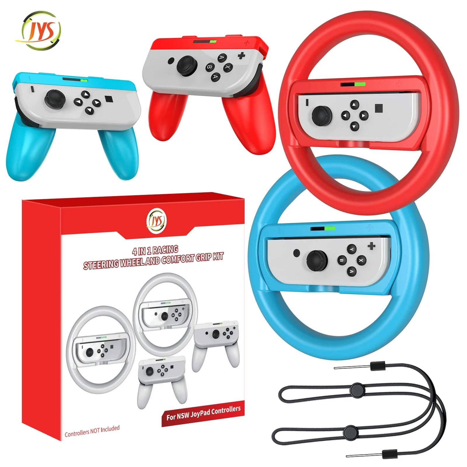 Switch_Switch_OLED Mario Kart Steering Wheel + 2-in-1 Joy-Con Grip Set