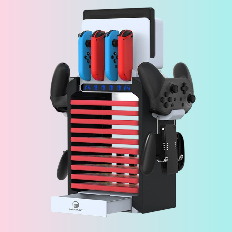 Multifunctional Storage and Charging Dock for Switch Console; Switch OLED Console Dock and Disc Storage Rack A35G7