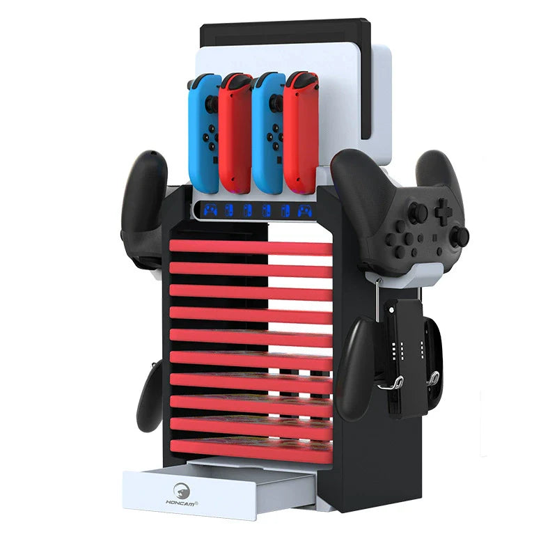 Multifunctional Storage and Charging Dock for Switch Console; Switch OLED Console Dock and Disc Storage Rack A35G7