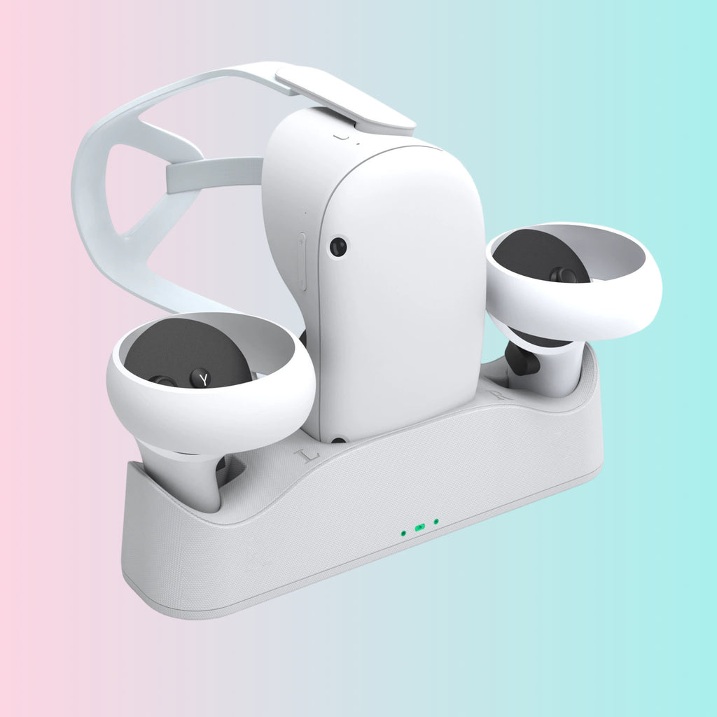 Oculus Quest 2 VR Headset Controller Magnetic Charging Dock with Battery Kit_VR Charging Dock Accessories