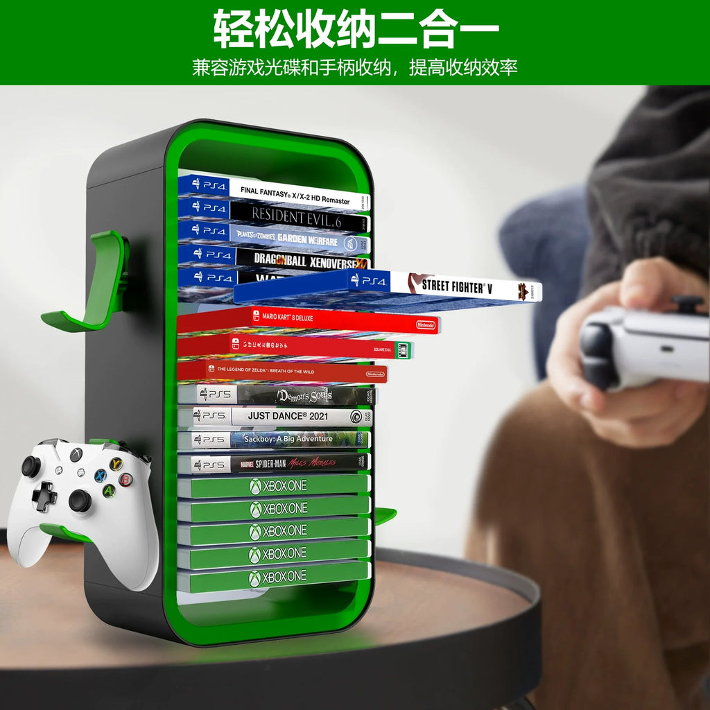 Xbox Multi-Functional PS5 Game Disc Holder / Compact Game Disc Storage Rack (Does Not Include Dual Charger) - KP06