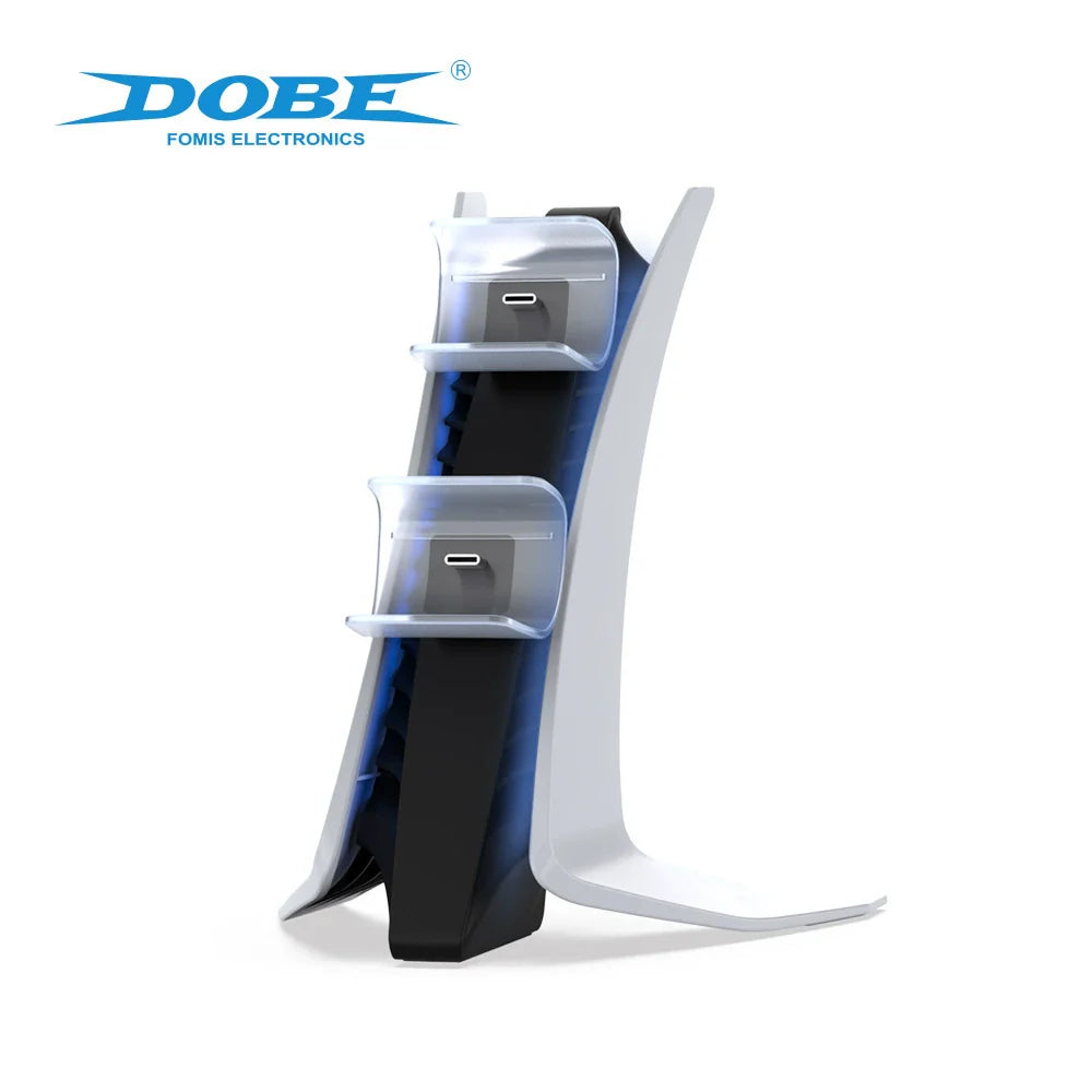 PS5 Dual-Charger for Controllers (Airplane-Style) – PS5 Wireless Controller Charging Dock with Blue Light TP5-0557