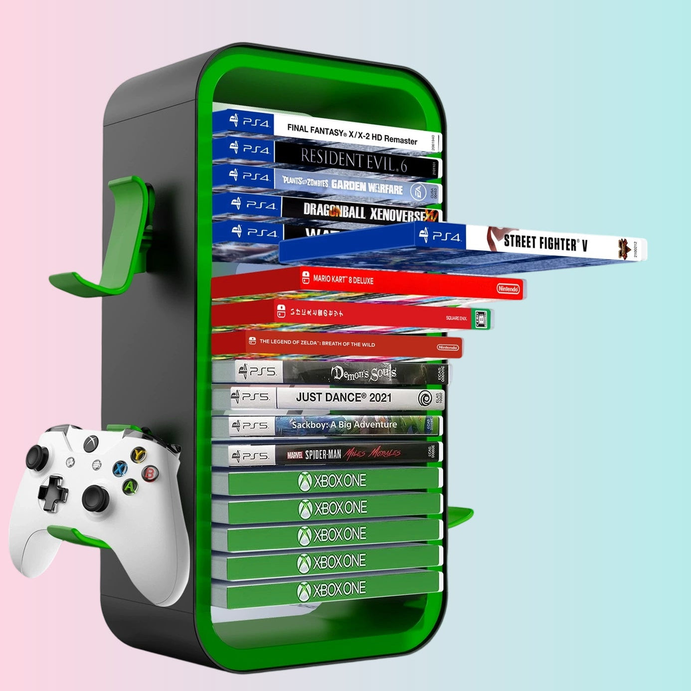 Xbox Multi-Functional PS5 Game Disc Holder / Compact Game Disc Storage Rack (Does Not Include Dual Charger) - KP06