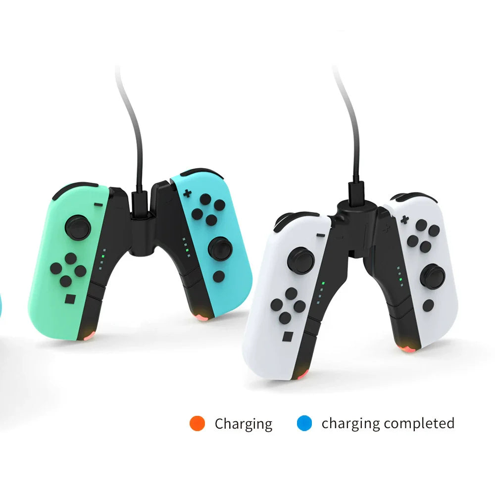 Switch OLED Left and Right Controller 4-in-1 Charging Dock, NSj-con Mini Controller 4-Port Charger TNS-1180