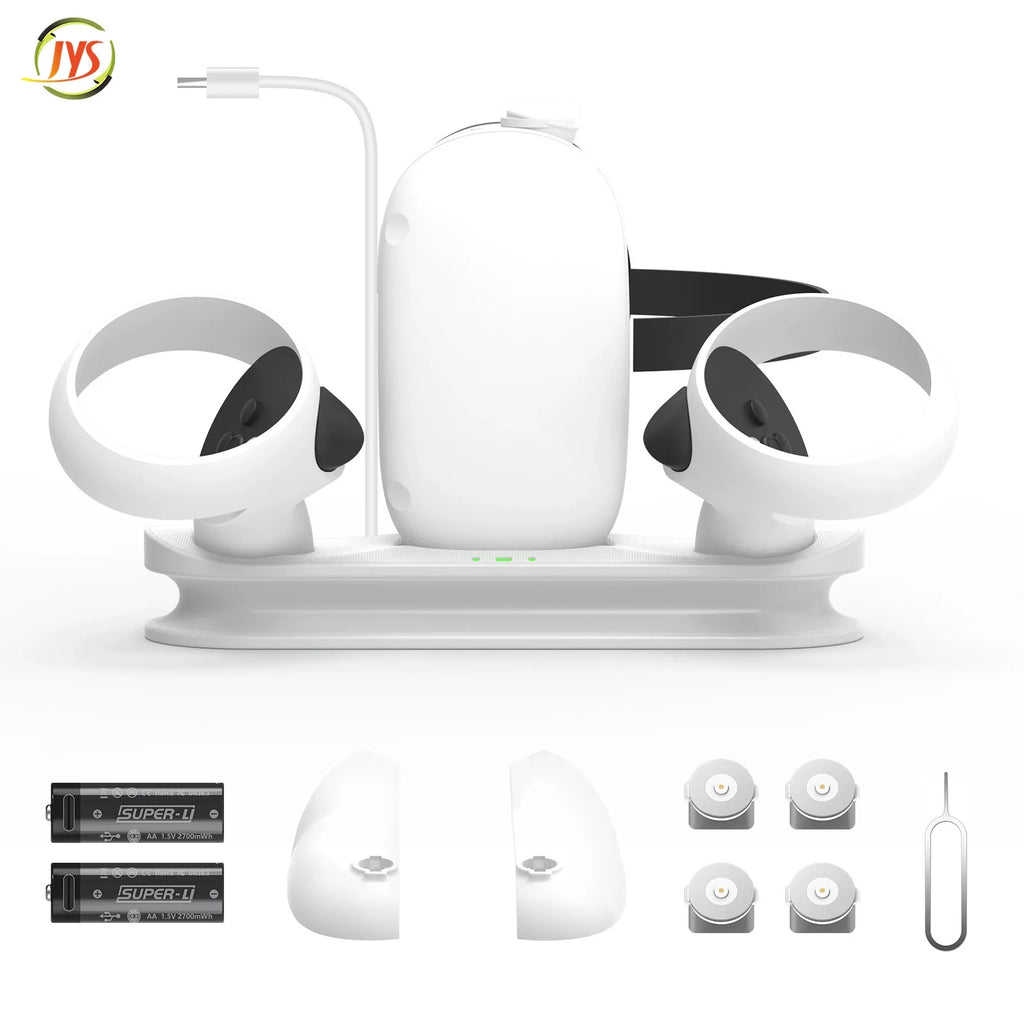 Oculus Quest 2 VR Headset Controller Magnetic Charging Dock with Battery Kit_JYS-OC006