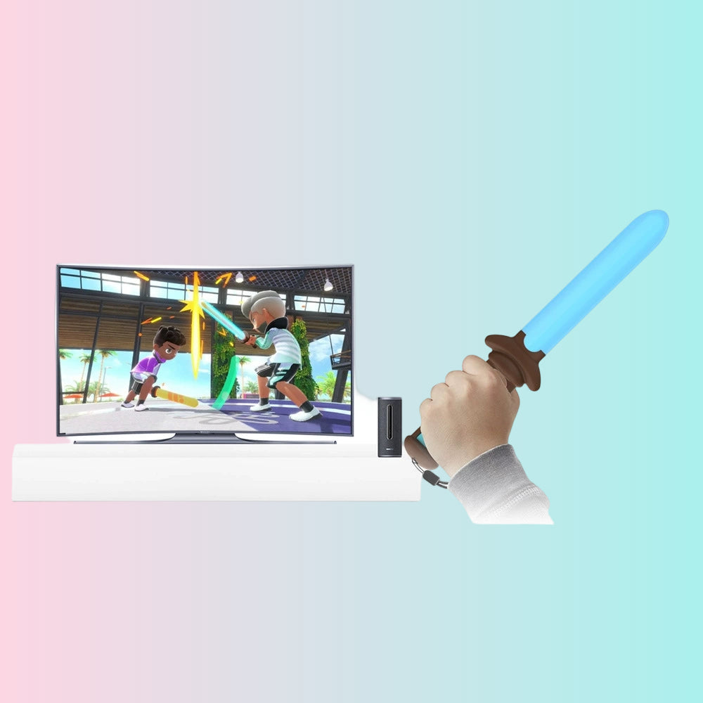Switch Controller Motion-Sensing Lightsaber + Sports Straps + Tennis Racket + Wrist Straps—7-in-1 Sports Set TNS-2123