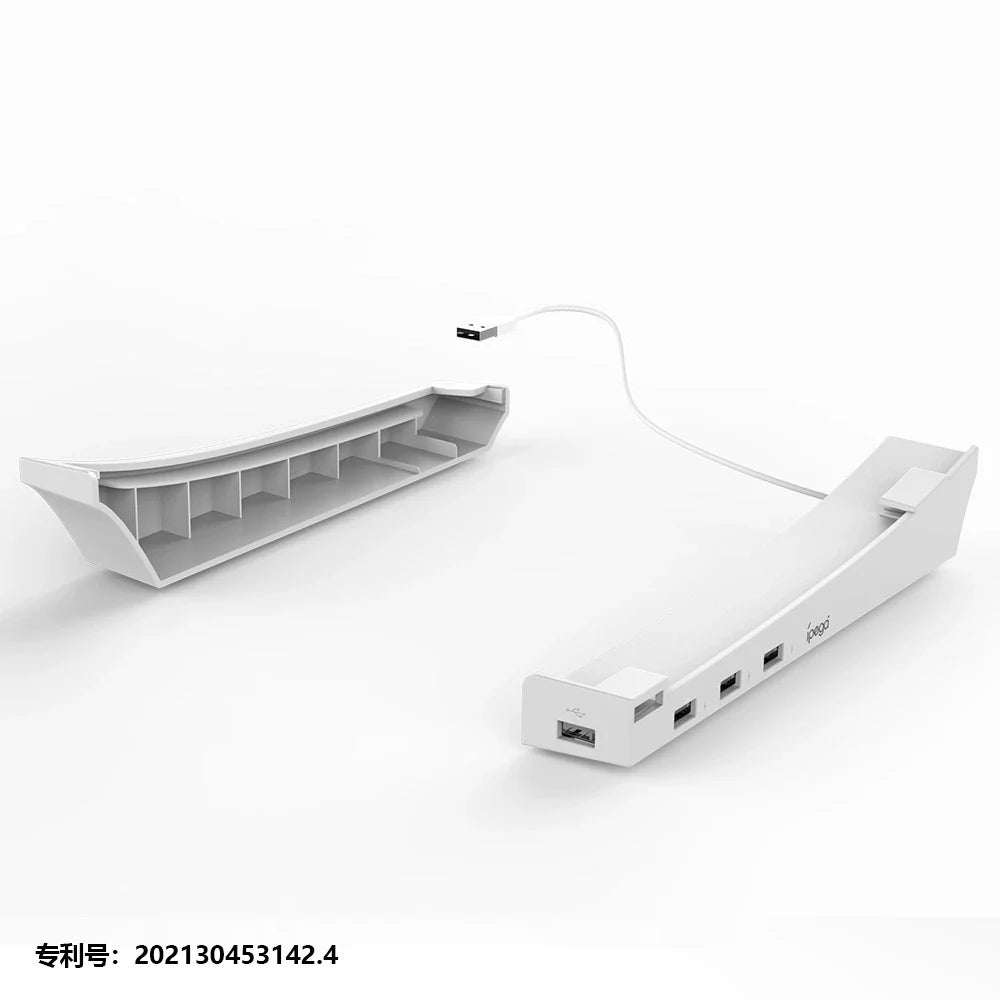 PS5 Disc Edition Horizontal Storage Stand; PS5 Digital Edition Portable Stand with 4 USB Ports-PG-P5032